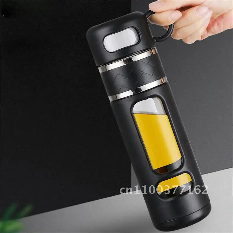 520ML Tea Water Bottle With Tea Filter High Filtering Borosilicate Water Cup Separation Glass Portable Tea Tumbler Bottle Water