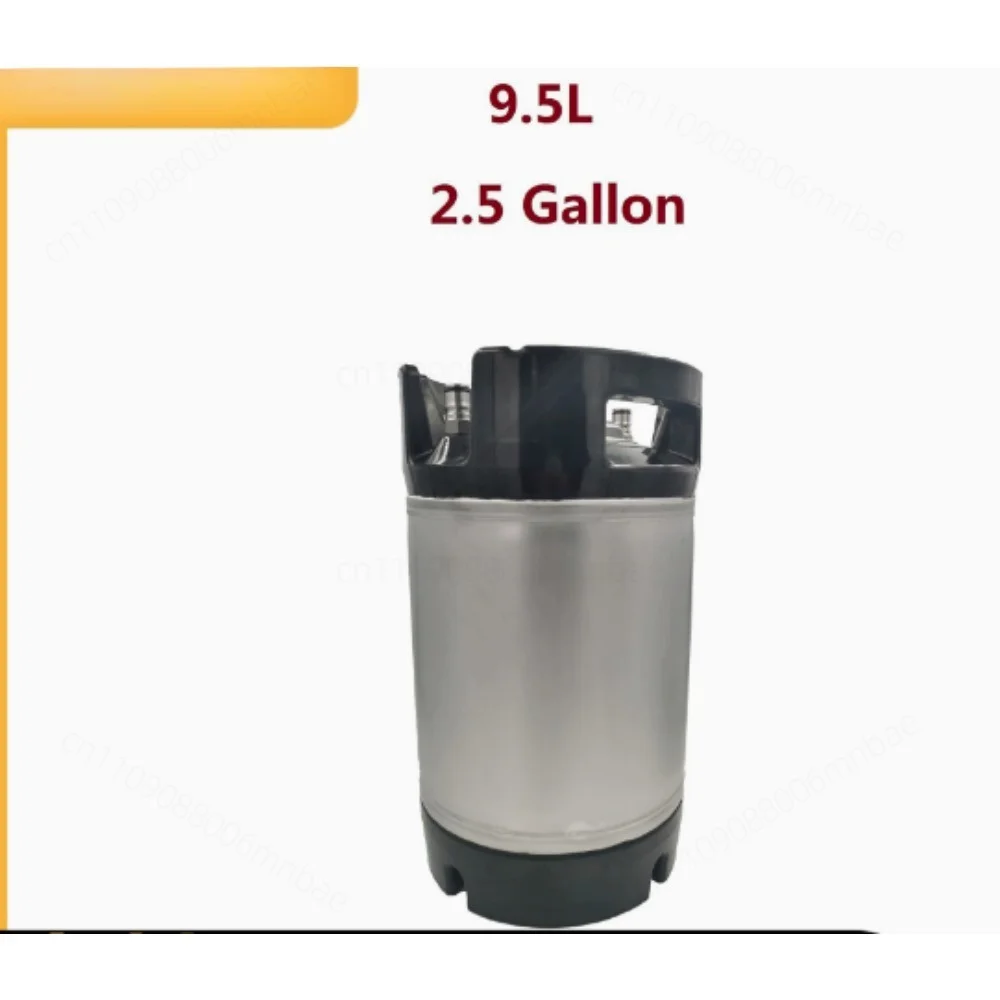 2.5 Gal Beer Keg Rubber Handle Barrel Stainless Steel Growler Leak Proof Top Lid Beer Bucket 9.5L Ball Lock Type