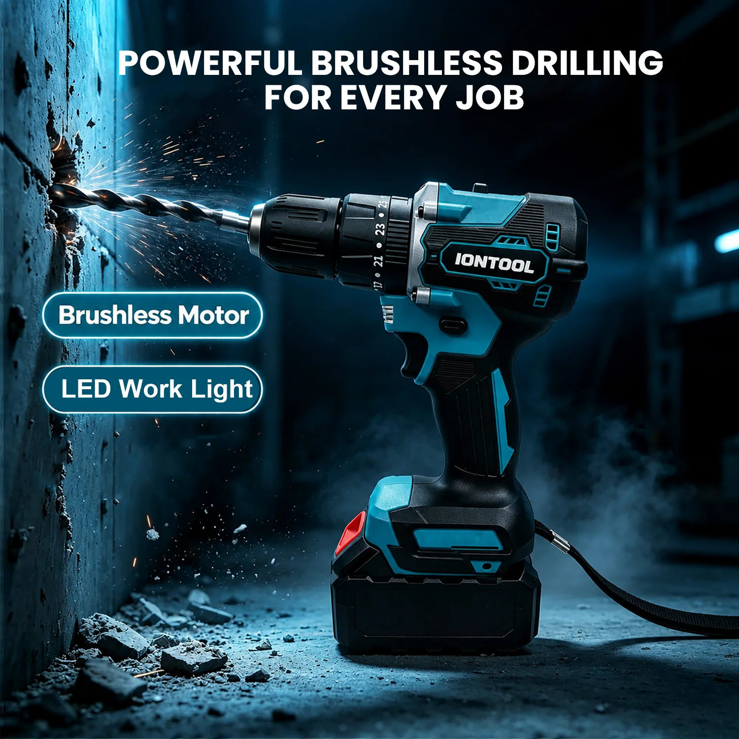 IONTOOL Handheld Cordless Drill Driver 60N For Furniture Mounting Fixture Fixing Home Renovation Maintenance Work