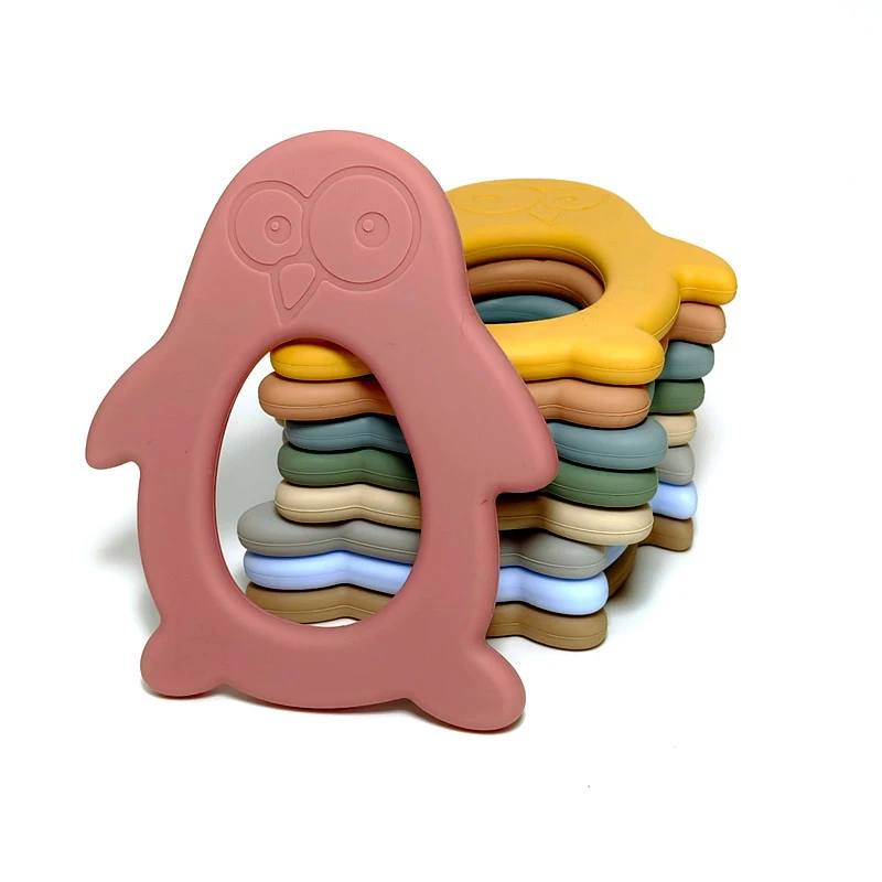 

Силиконовый прорезыватель-пингвин для младенцев, 1/9 шт., тренажер для мышц ротовой полости, музыкальная игрушка для жевания, товары для мам и детей