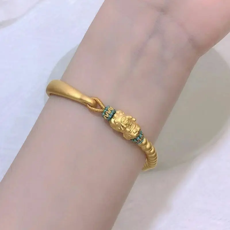 

Lucky Bead Half Bracelet Sand Gold Elbow Bracelet Bracelet Girlfriend Mother's Day High-end Gift Light Luxury Beautiful Jewelry