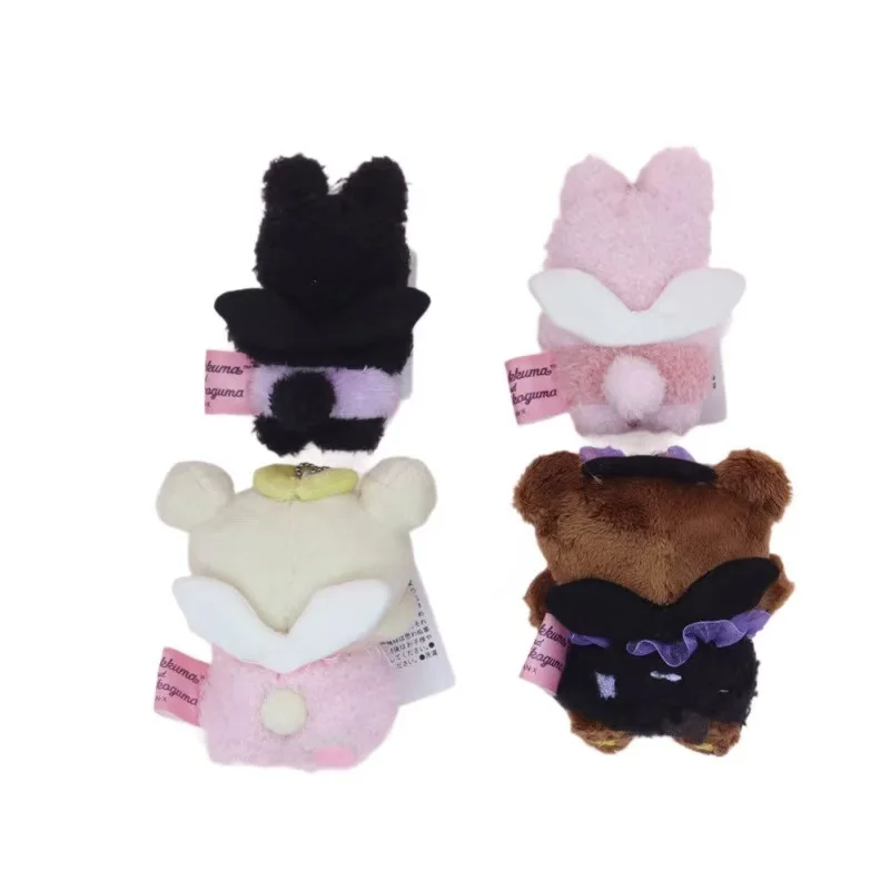 Rilakkuma Cute Angel Devil Plush Keychain Cotton Teddy Bear Bag Pendant Kawaii Relax kuma Stuffed Accessories For BIrthday Gift