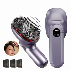 Head Massage Comb Red Light Hair Care High Frequency Vibration Head Massager Essential Oil Atomization Function Relieve Pressure