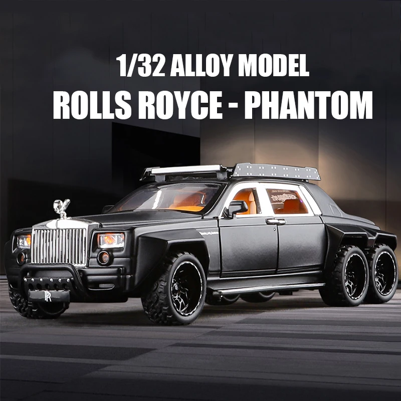 

1:32 Scale Phantom 6x6 Luxury Off Road Vehicle Diecast Metal Car Model Sound Light Pull Back Collect Toys Boy Gifts Decoration