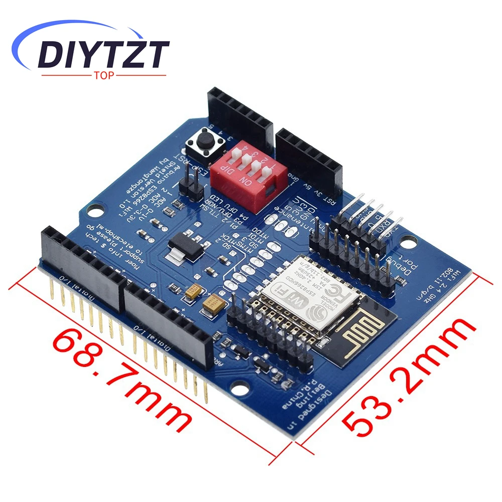 DIYTZT ESP8266 ESP-12E UART WIFI Wireless Shield Development Board For Arduino UNO R3 Circuits Boards Modules ONE