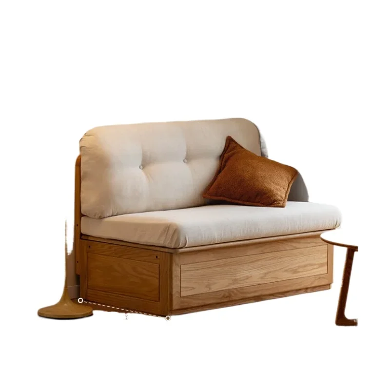 Solid wood card seat sofa, simple box living room storage
