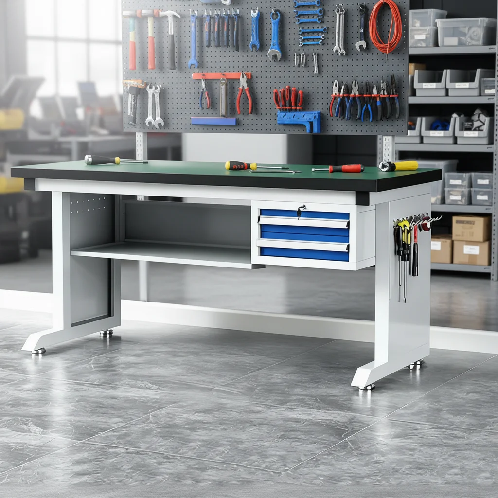 Steel Frame Workbench Adjustable Height Customizable Dimensions Heavy-Duty Mobile 300kg Load Capacity Drawers For Industrial Use