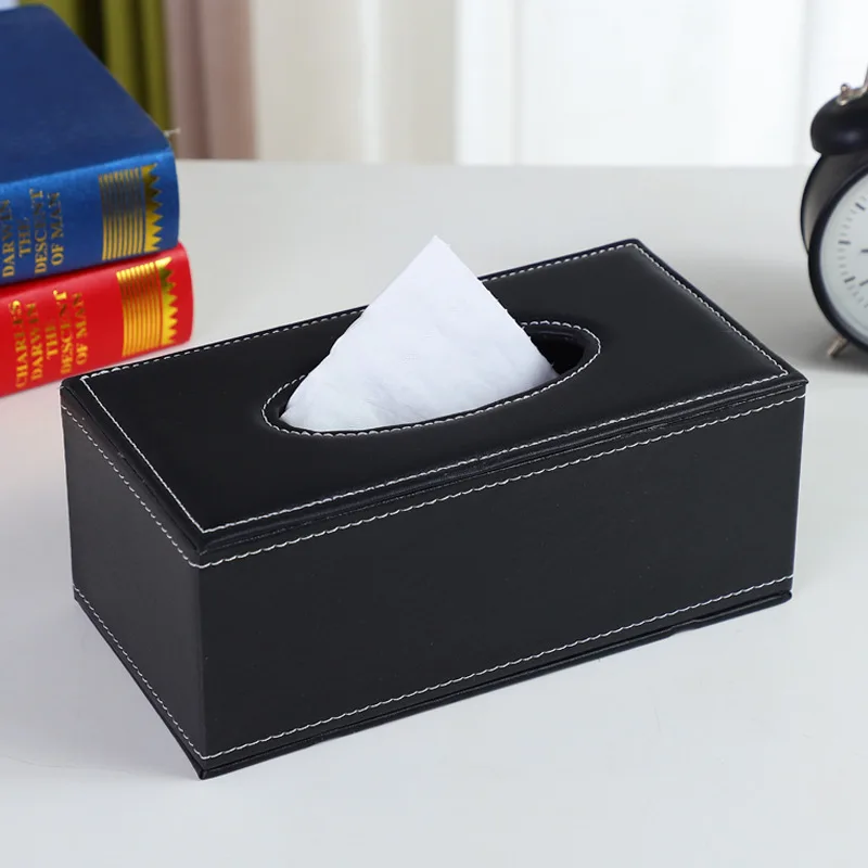 1 pc Tissue Box Cover Rectangular PU Leather Tissue Box Holder for Kleenex NapkinTissue Box Cover Rectangle