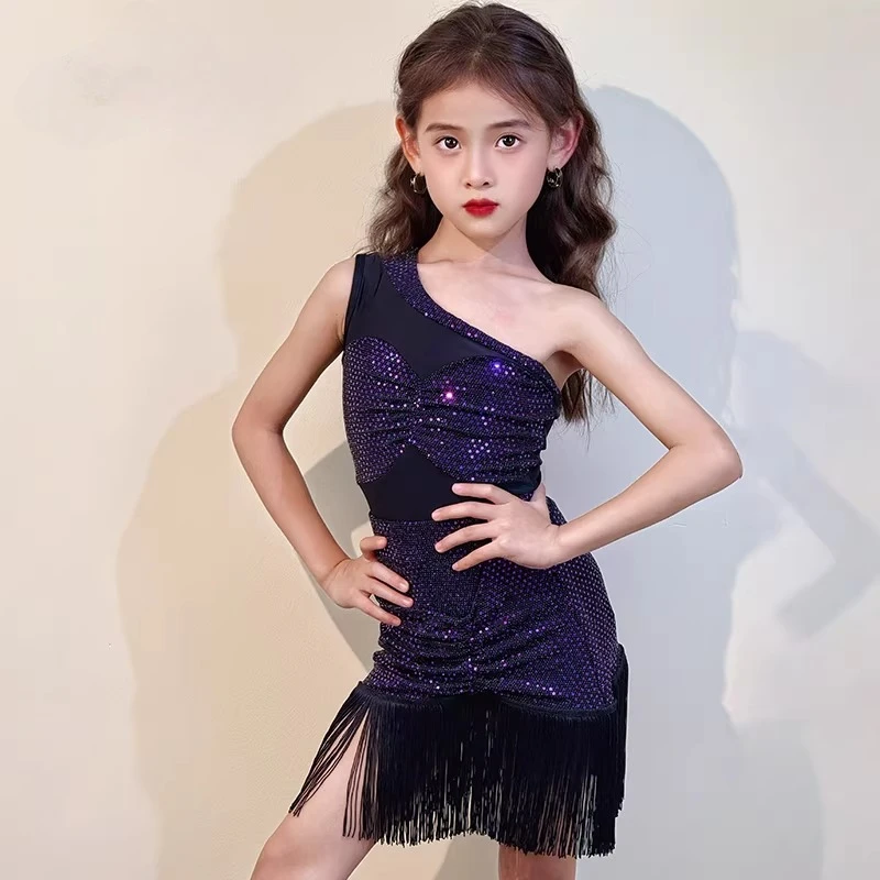 

Kids Professional Latin Dance Dress Girls Tango Salsa Samba Ballroom Dance Performance Stage Outfits Costume