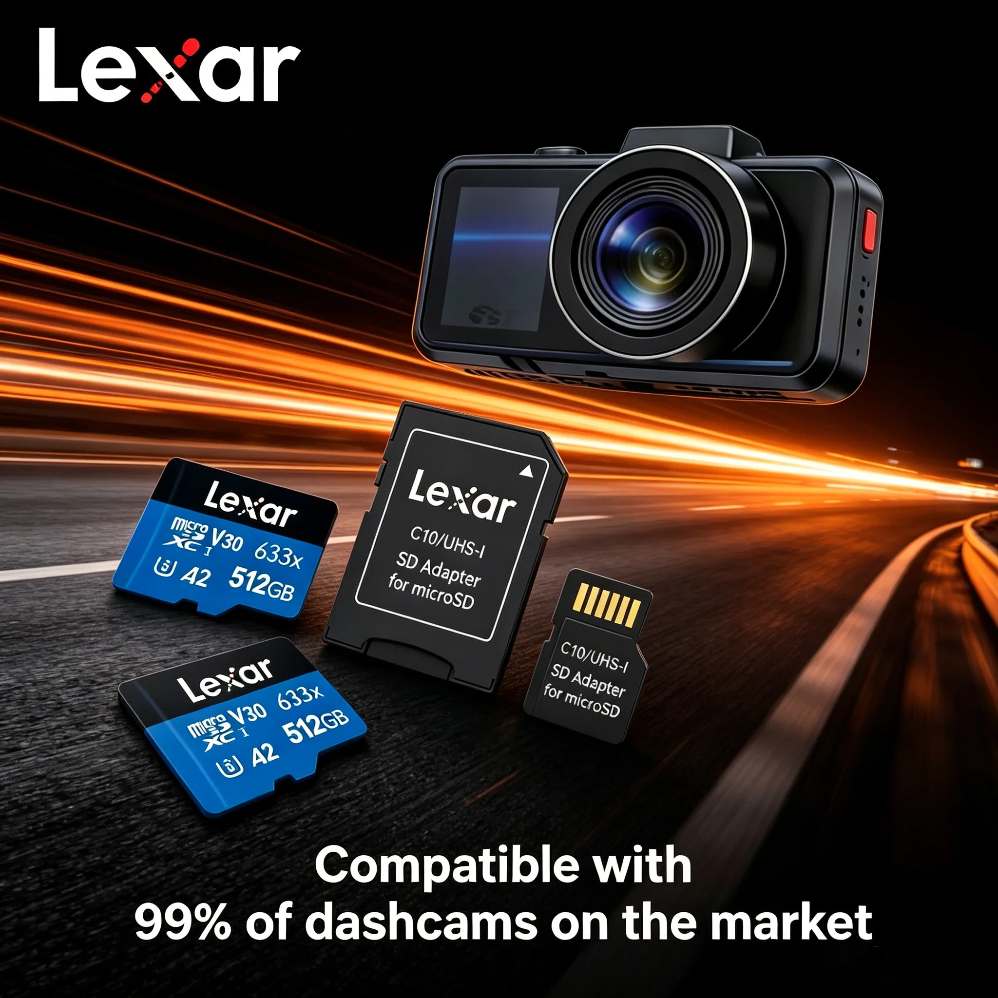 Lexar MicroSD Memory Card TF (633x) Class 10 U1 V10 A1 High-Speed Flash Card 100MB/s Read Speed Long-Lasting Stability