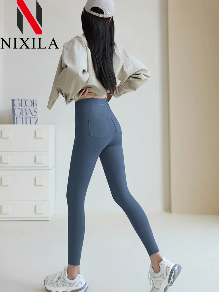 Leggings da yoga a gamba larga da donna primavera estate Abbigliamento da lavoro fitness a compressione ad alta elasticità con tasche Sensazioni comode