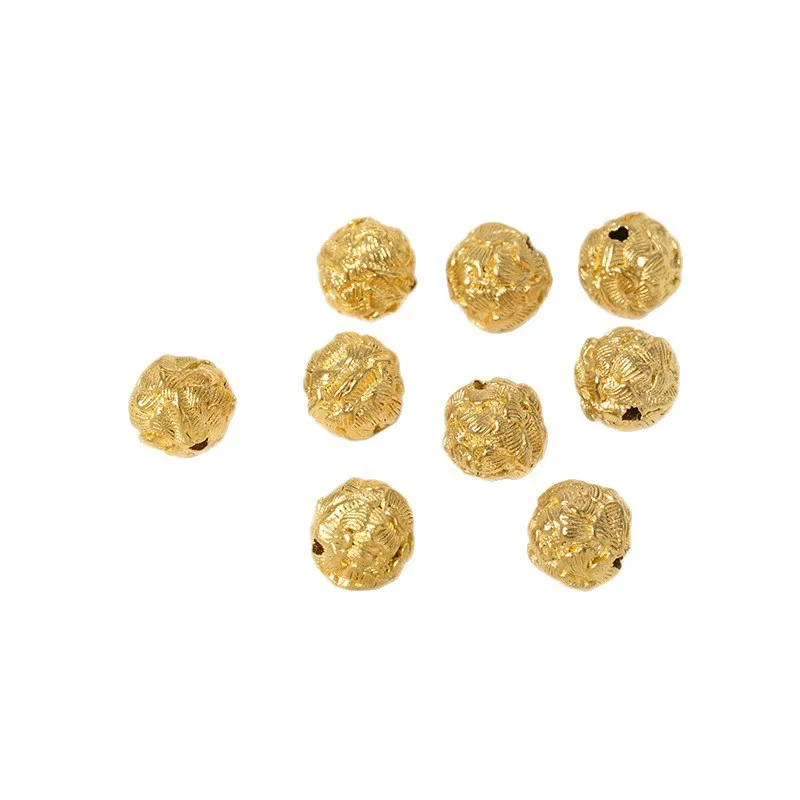 Vietnamese Sand Gold Lotus Bead Partition Accessories Round Beads Loose Beads Handmade DIY Beaded Crystal Bracelet Material view 5