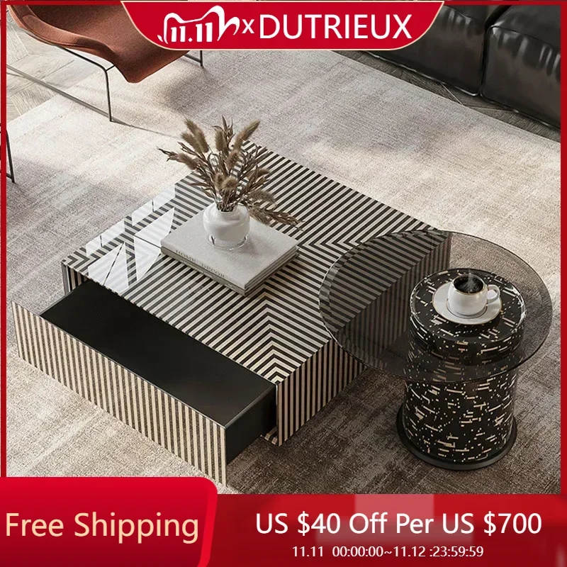 

Japanese Simple Coffee Table Living Room Luxury Square Nested Coffee Tables Modern Design Kaffee Tische Nordic Furniture