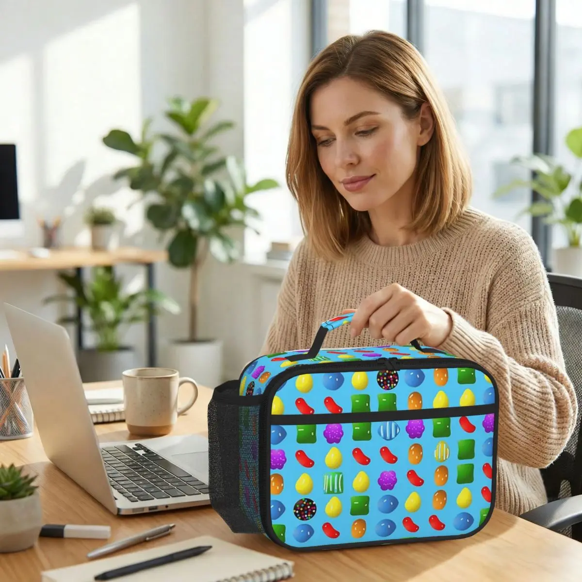 All New Candy Crush Saga Insulated Lunch Bag for Women Office Cooler Thermal Food Box Tote Leakproof Lunch Boxes Container