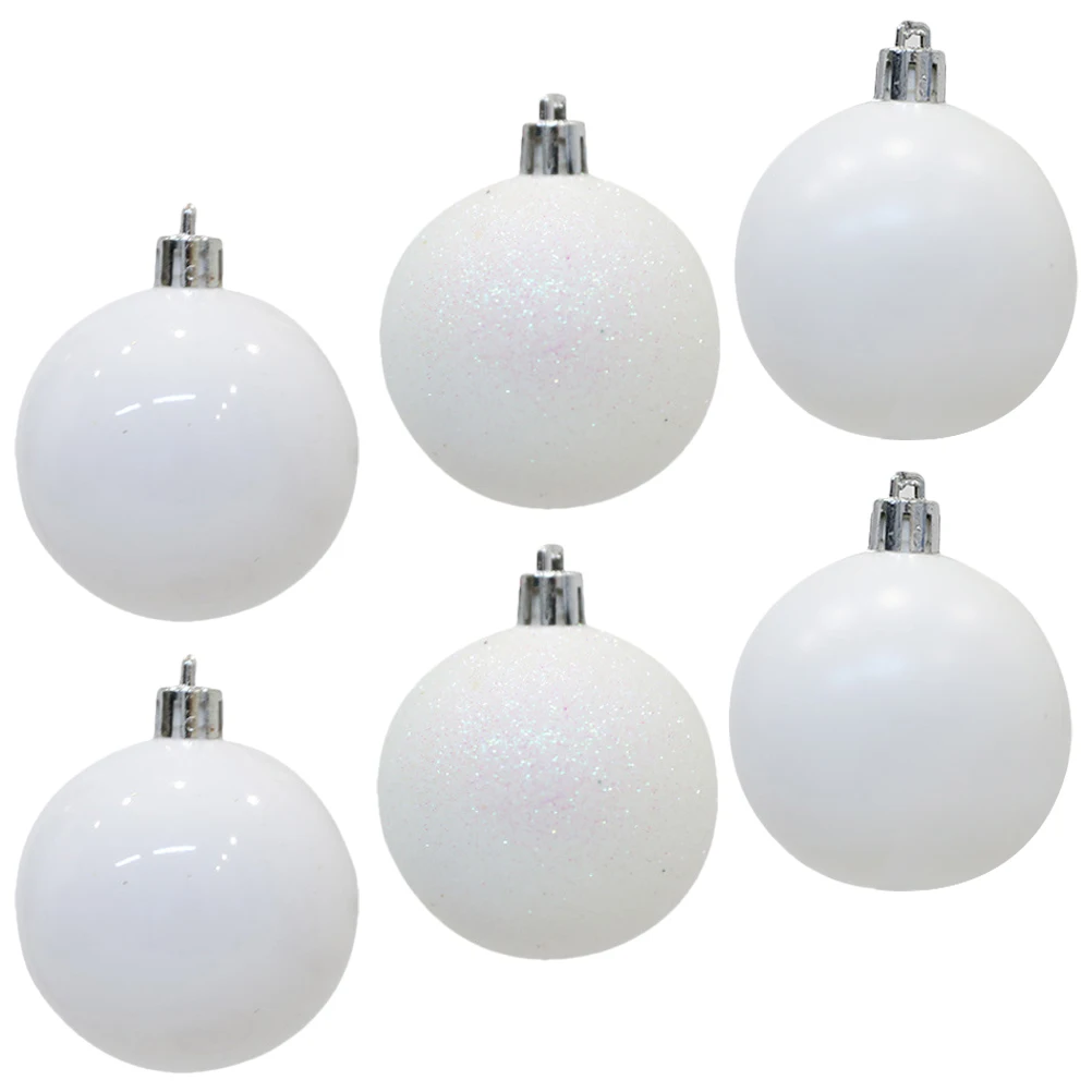 

6 Pcs Mini Christmas Decoration Ball Decorations Holiday Ornaments White Plastic