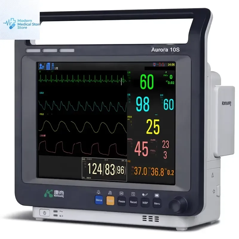 2026 New, High Quality, AURORA-10S 10.4 Inch Lightweight Wireless Patient with Capnograph and Optional Printer