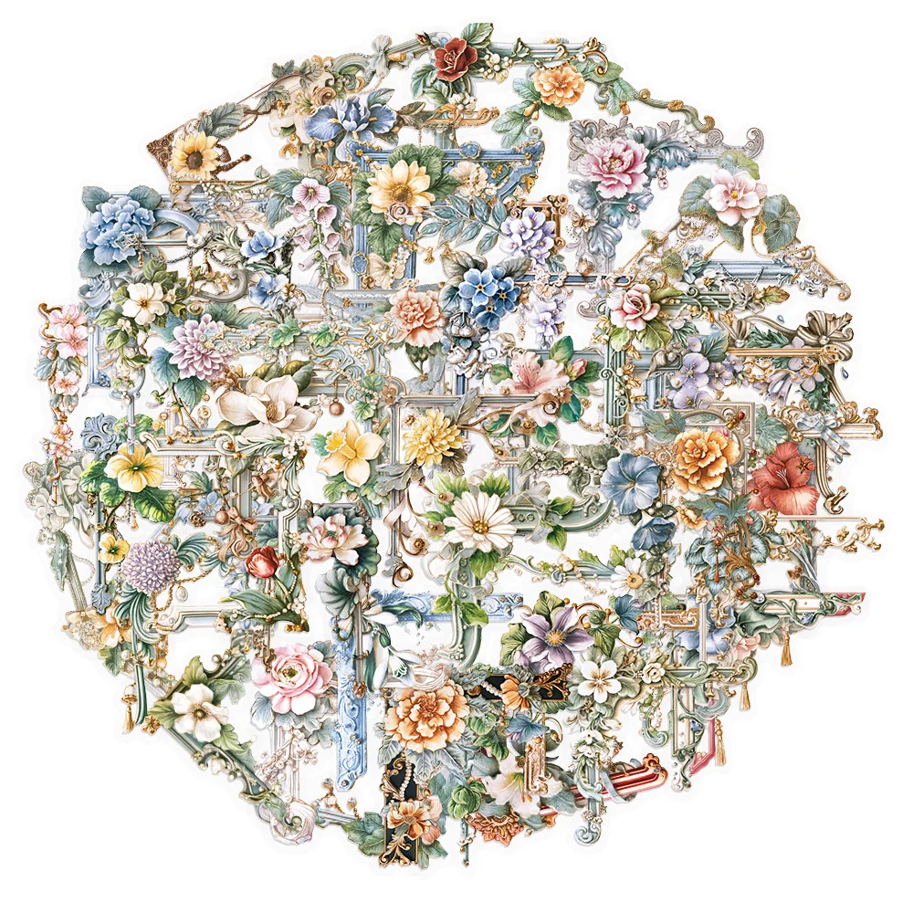 50 шт. креативные цветы фоторамка украшения ПЭТ граффити наклейки для багажа динамик скейтборд чашка воды украшения наклейки