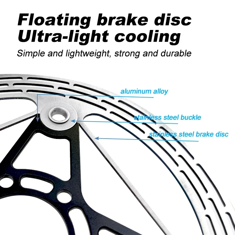 UltraLight 140 160 mm Heat Dissipation Mountain Bicycle Brake Disc Cooler Cooling Floating Rotor 6 Bolt Middle Lock Disc