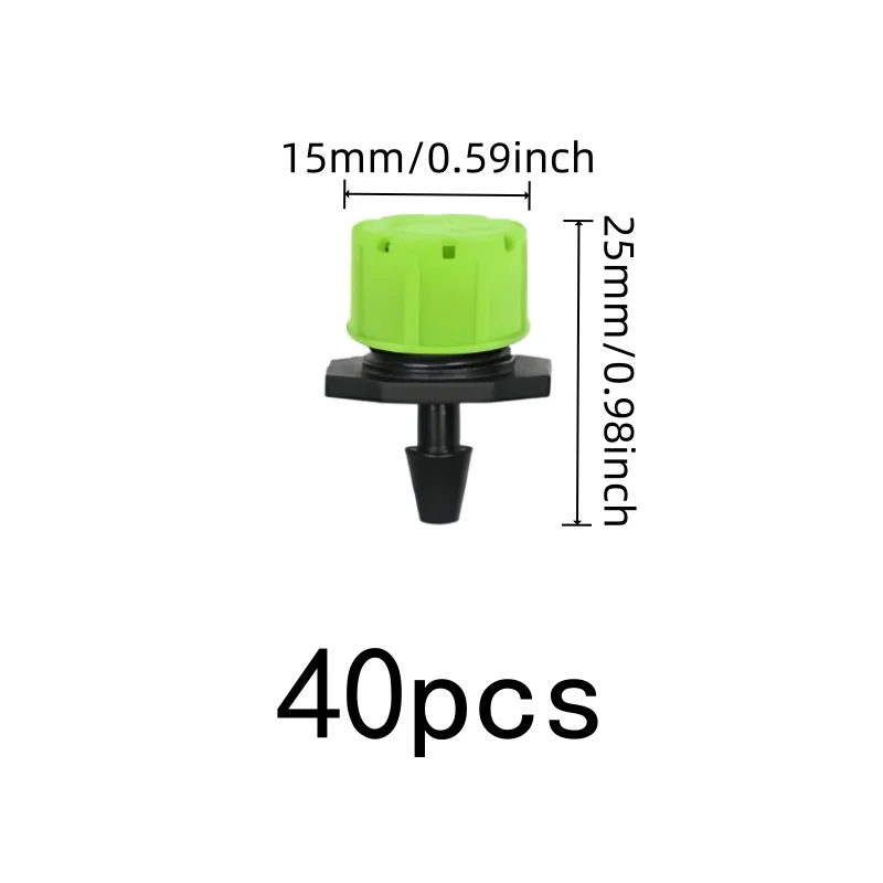 40 pcs Garden Drip Irrigation Heads, Independent Switch Valve and Adjustable Flow Control, ideal for Potted Plant Drip System