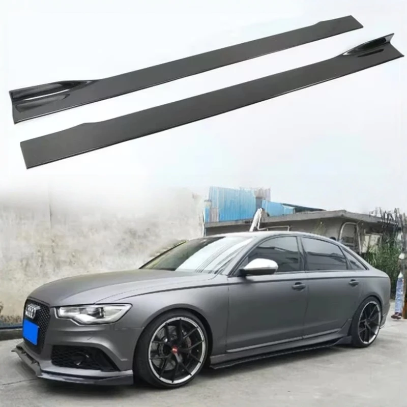 Carbon Fiber Side Skirt For Audi A6 S6 RS6 C7 C7.5 2012-2018 Body Kit Lip Splitter Trim Cover Spoiler Upgrade Refit Accessories