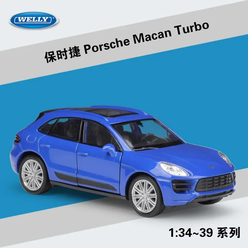 

WELLY 1:36 Porsche Macan Turbo SUV Alloy Luxury Vehicle Diecast Pull Back Cars Model Toy Collection Xmas Gift