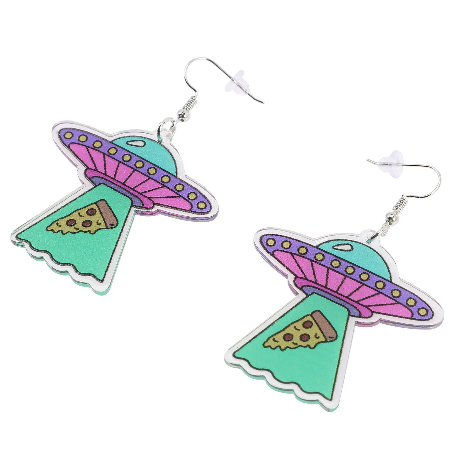 1 زوج للنساء الإبداعية الفضاء قطرة متعة للنساء العصرية غريب الأذن Ufo أقراط مجوهرات الأقراط الإناث العصرية