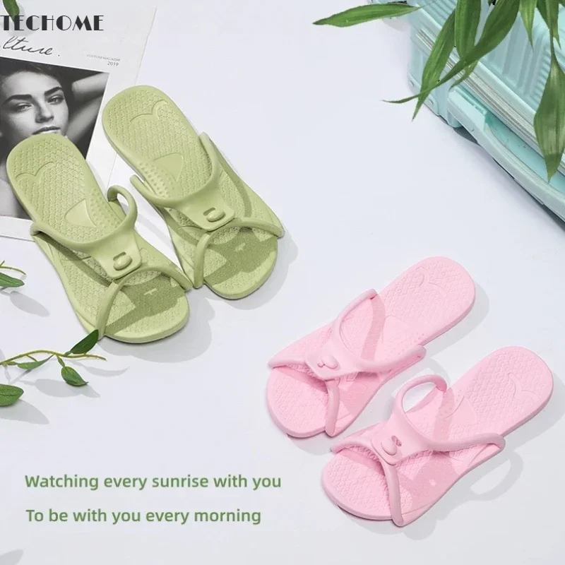 

TECHOME Women Summer Portable Slides Flip-Flops Indoor Home Sandal Beach Outdoor ShoesFoldable Slippers Men Business Trip Travel