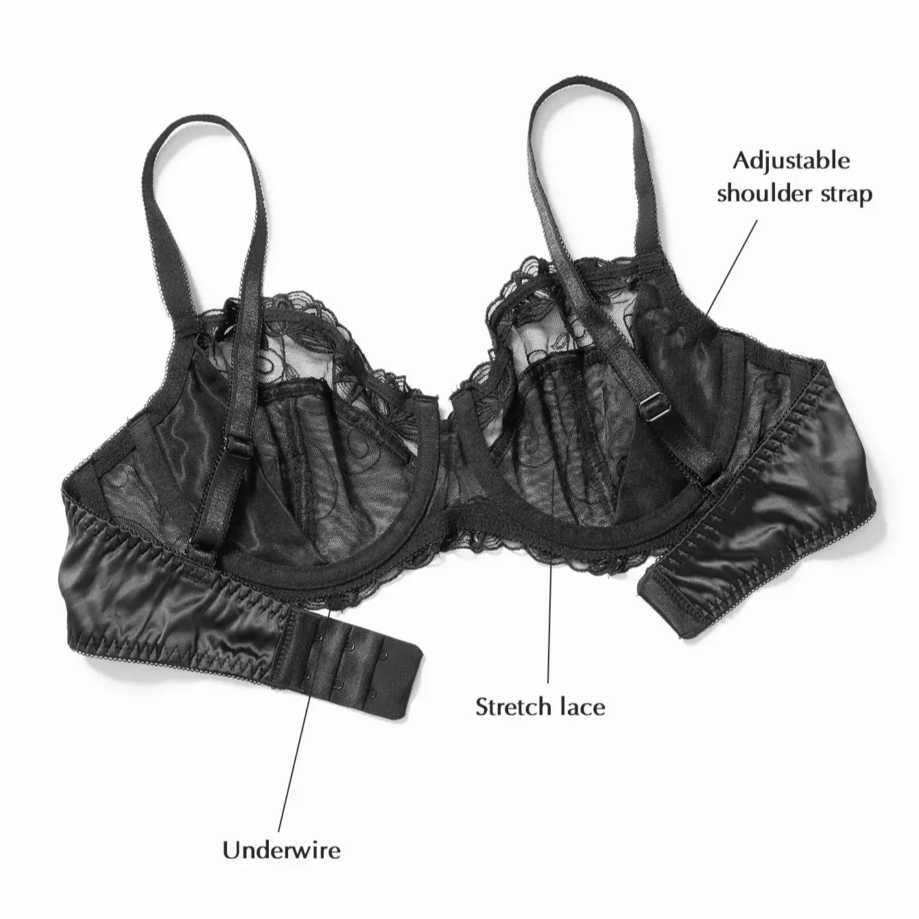 Wingslove feminino sexy renda push up sutiã bordado sem forro lingerie cobertura completa plus size underwire pura roupa interior respirável