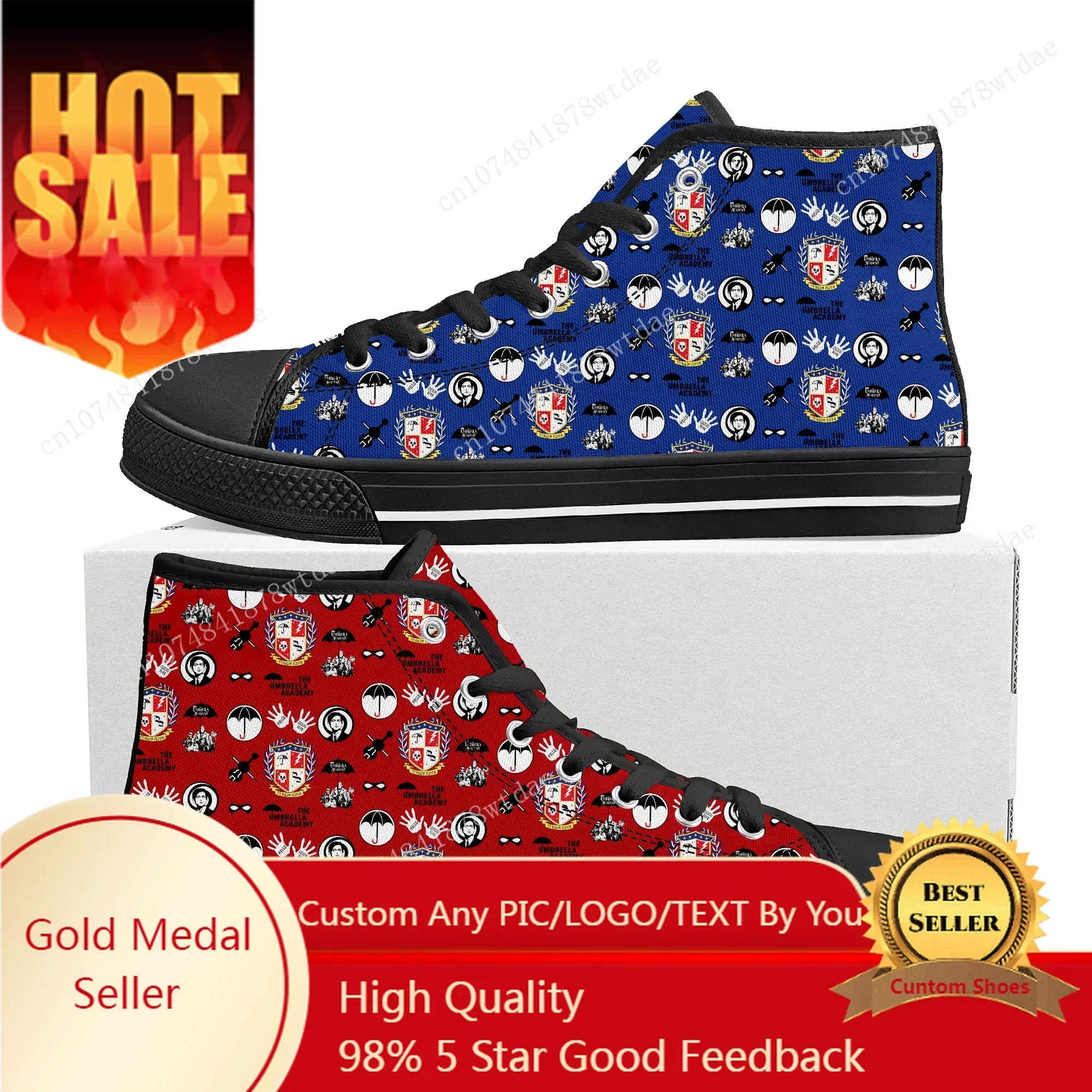 

The Umbrella Academy High Top Sneakers Mens Womens Teenager High Quality Canvas Sneaker Anime Cartoon Casual Custom Made Shoes