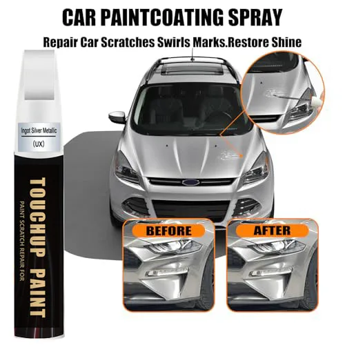UX Ingot Silver Metallic Touch Up Paint for Ford, Car Paint Pen Scratch Repair Two-In-One Touch Up Paint