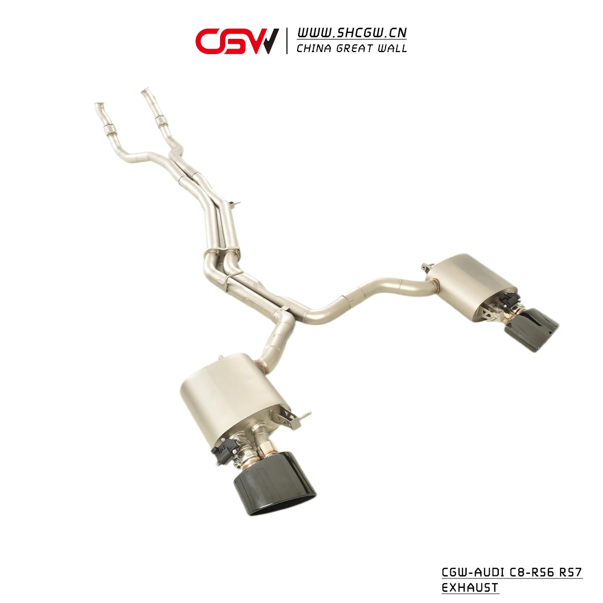 Active Sound 304 Stainless Steel Exhaust Pipes Muffler Catback System for  A6 C8 RS6 RS7 2019- with Electric Valves Escape