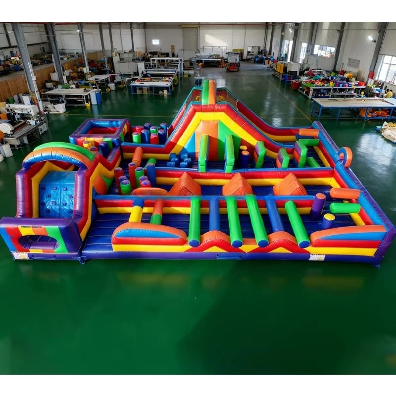 Commercial Outdoor Inflatable Playground Bouncer Park Inflatable Obstacle Bouncy Castle with Slide Inflatable Obstacle Course
