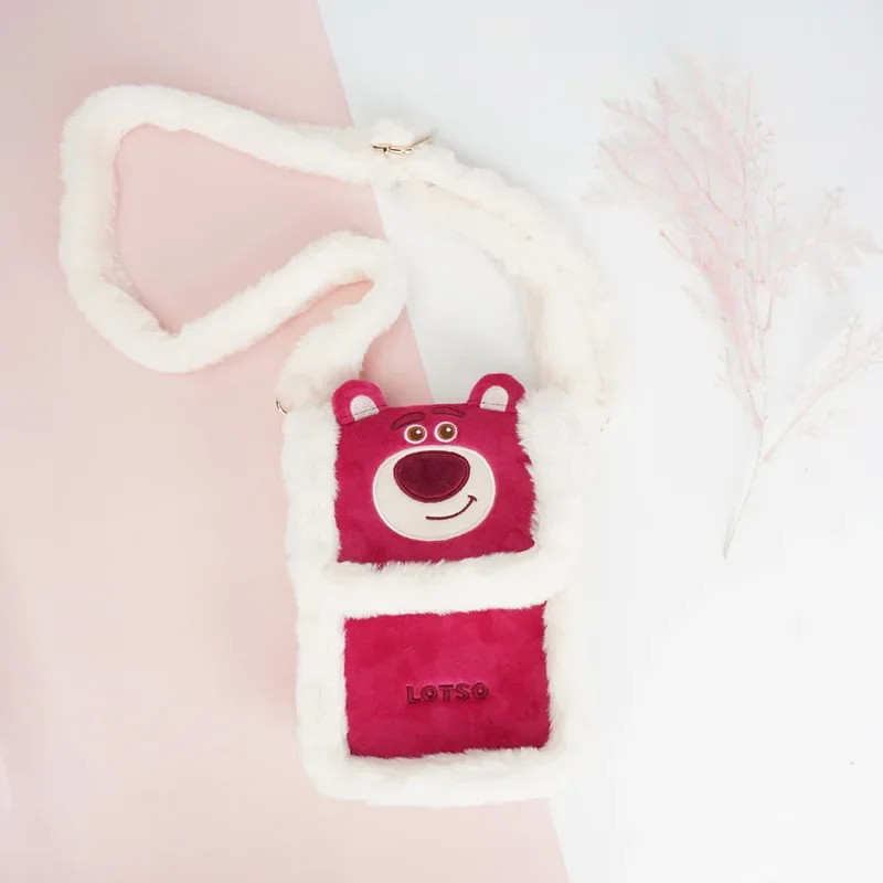 Disney Erdbeere Bär Plüsch Puppe Cartoon Puppe Umhängetasche Nette Handy Tasche College Student Rucksack Weibliche