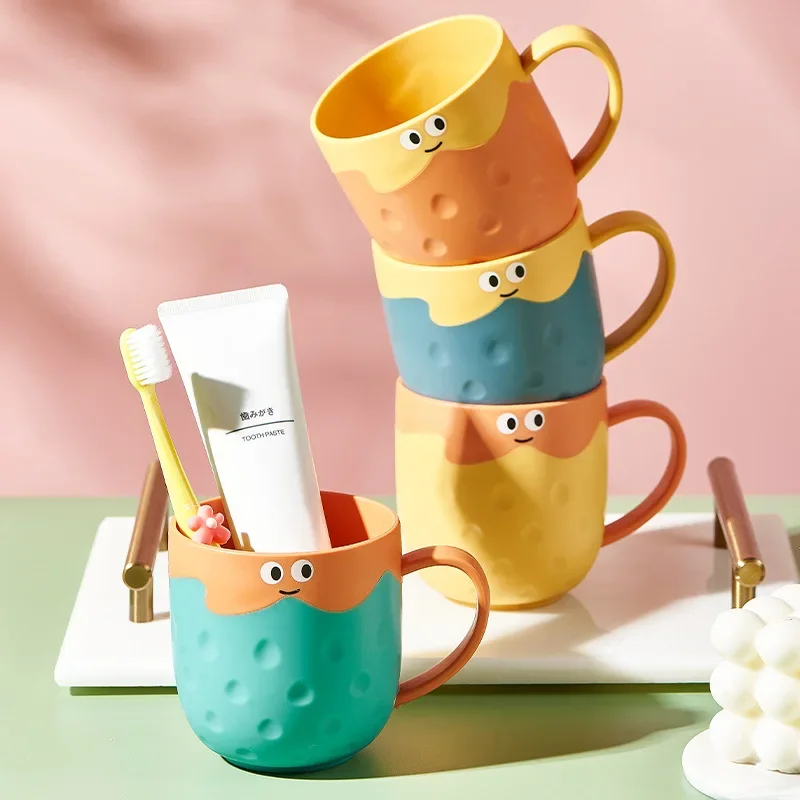 Cartoon Bathroom Tumblers for Children Cute Cartoon Tooth-brusing Cup Plastic Teeth-cleaning Mug Student Tooth Glass