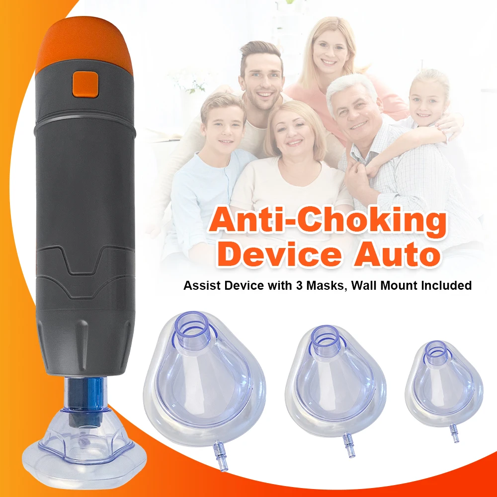 First Aid Anti Choking Rescue Device Automatic for Adults Kids Home Choking Device Emergency Sucker CPR Machine with 3 Masks