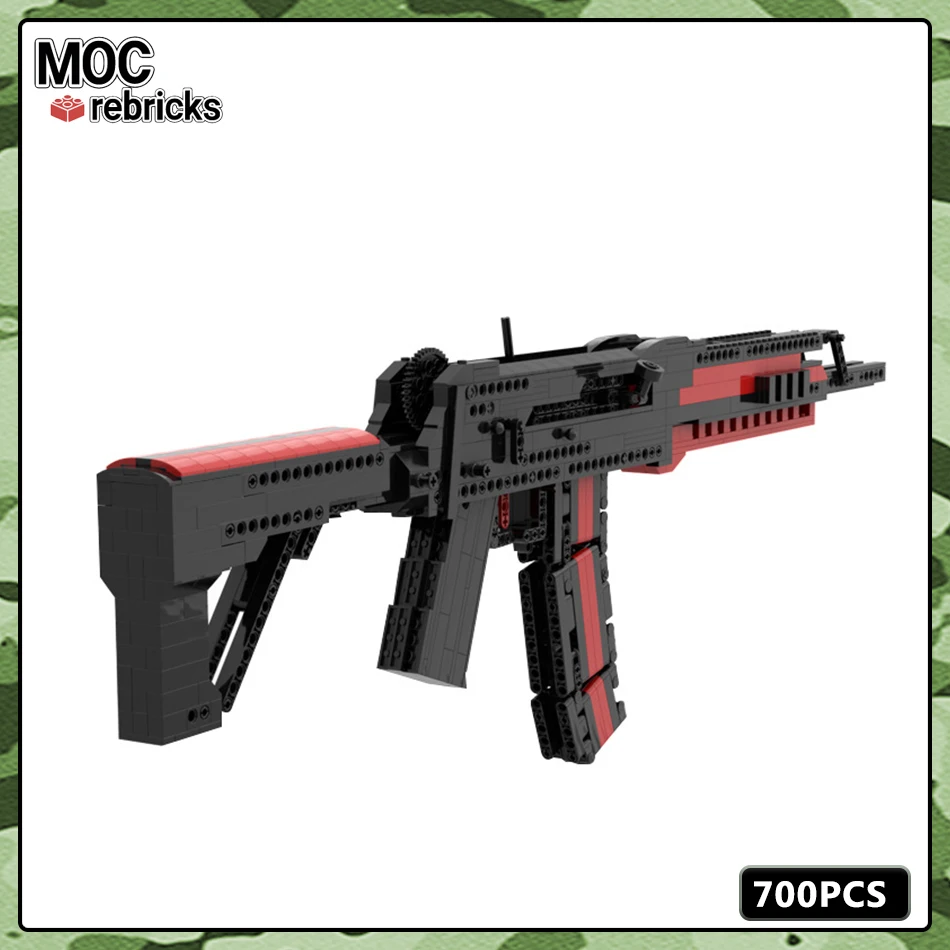 Firearms Series MOC Bricks Ak12 Automatic Rifle Can Shoot Building Block Model Set Assembly  DIY Boy Toys Birthday Gifts