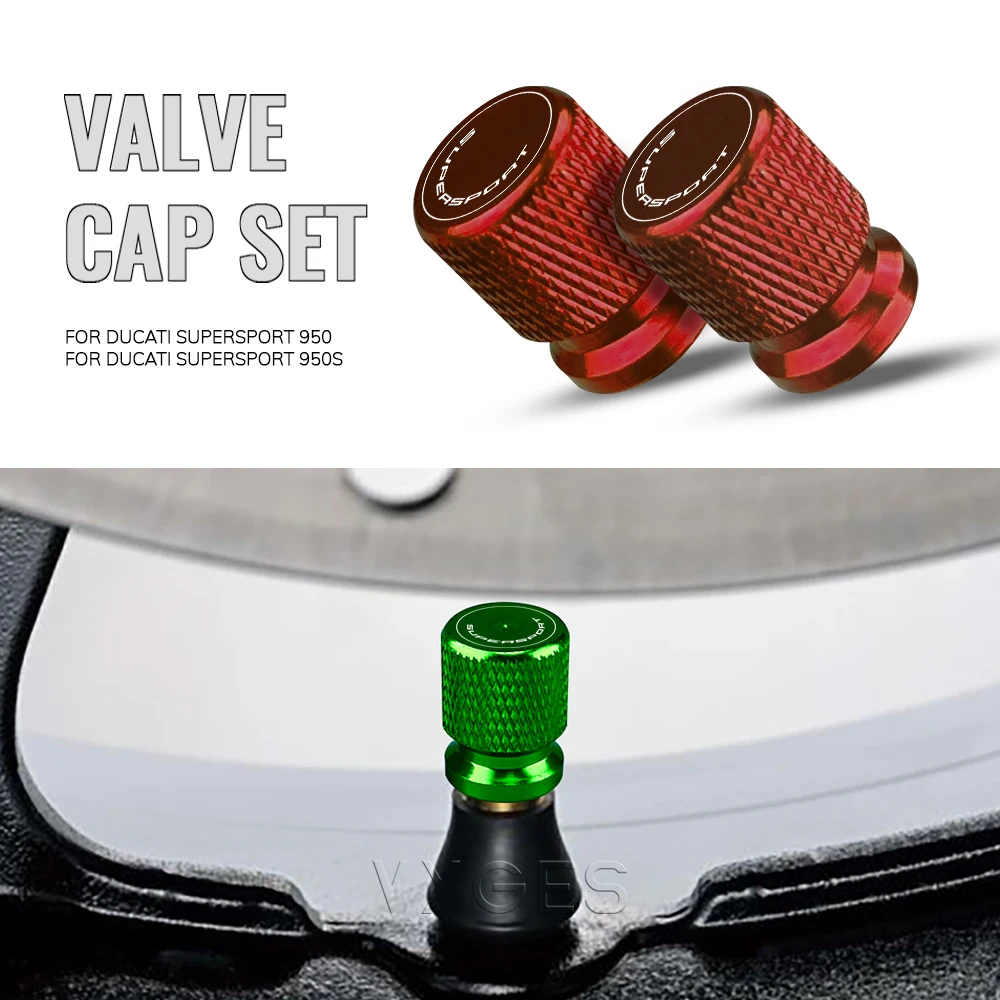 Motorcycle Accessories Standard Valve Cap Set Tire Caps Set CNC Aluminum For Ducati SuperSport 950 950S