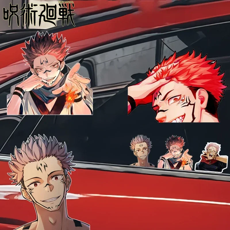 

Anime Jujutsu Kaisen Itadori Yuji Car Window Stickers Rear Windshield Decorative Stickers Auto Scratch Masking Film Accessories