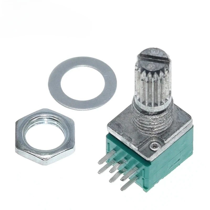 10pcs/lot RK097G 6Pin 5K 10K 20K 50K 100K B1K  500K 1M with a switch audio shaft 15mm amplifier sealing potentiometer