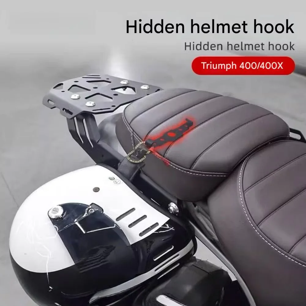 For the Triumph Scrambler 400 X, the hidden helmet lock anti-theft hook fixing accessory is available for customization.