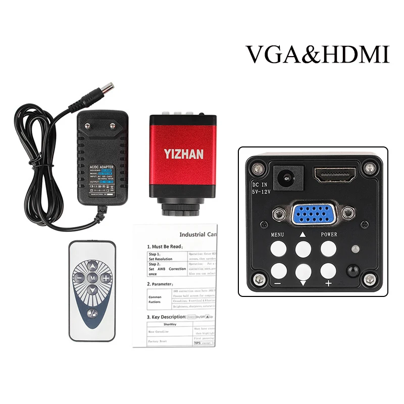 Yizhan 4K HD Electronic Digital Microscope For Soldering HDMI/ USB/ VGA/ Microscope Camera 150X Lens Big Vision Articulated Arm