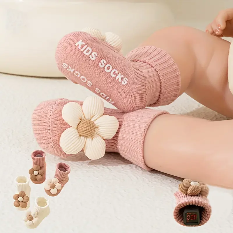 Flower Baby Mid tube Floor Socks Male and Female Baby Anti slip Socks Spring and Autumn Newborns Leg socks for 1-3 years old