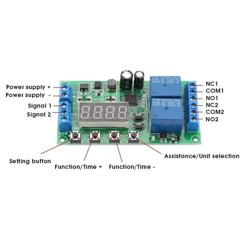 Y50A-Dual/Two-Way Delay Relay Module Pulse Trigger Power-Off Cycle Timing Circuit Switch Circuit