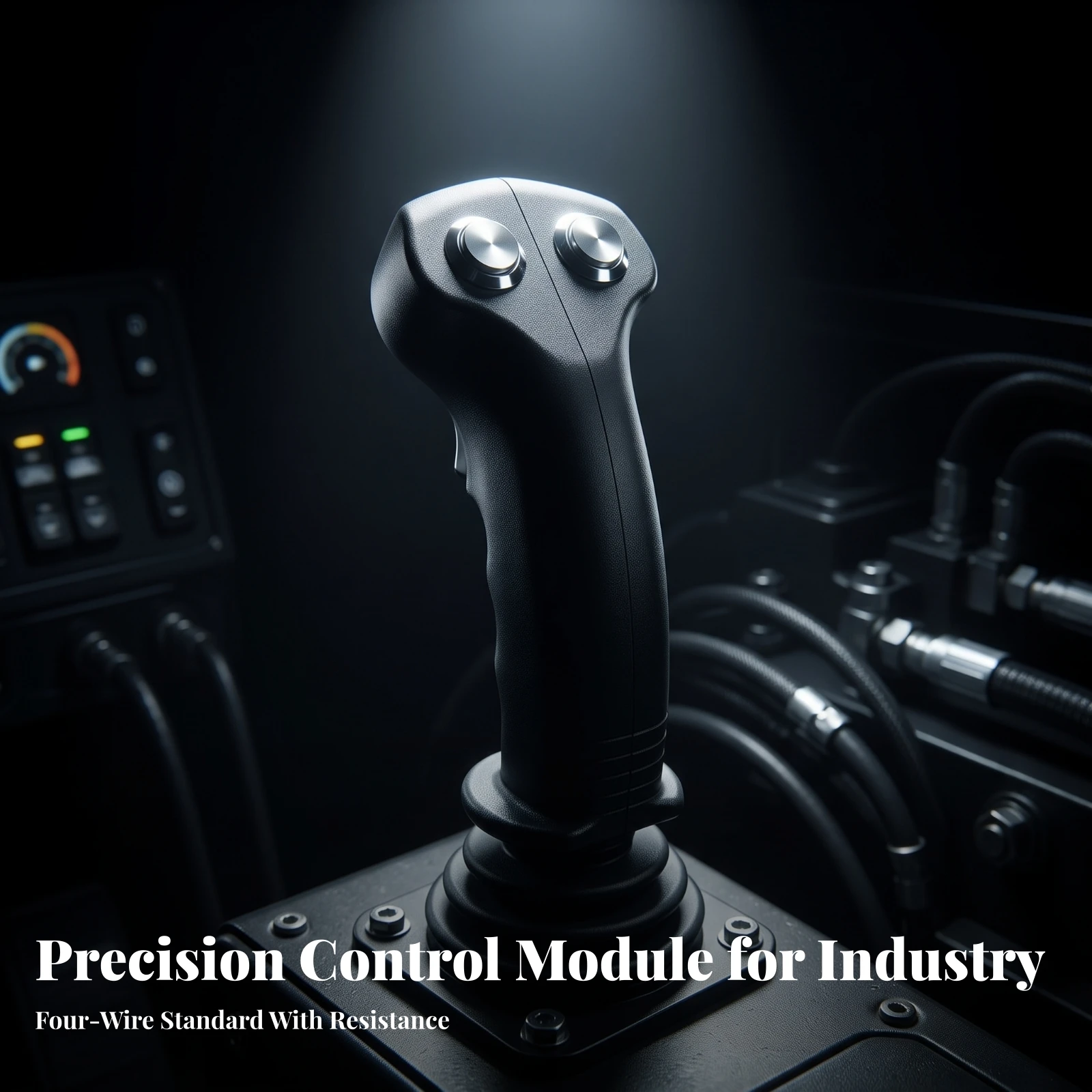 Machinery Control Handle with Buttons Compact Control Handle with Adapter Molded for Construction Equipment, Retrofits