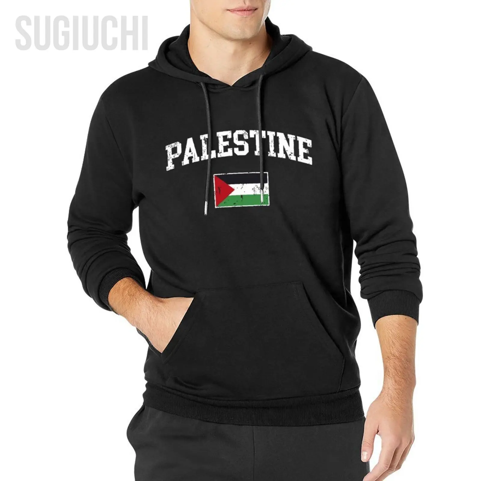

Men Women Hoodies Retro Palestine Flag Vintage Palestinian Flag Hoodie Pullover Hooded Hip Hop Sweatshirt Cotton Unisex