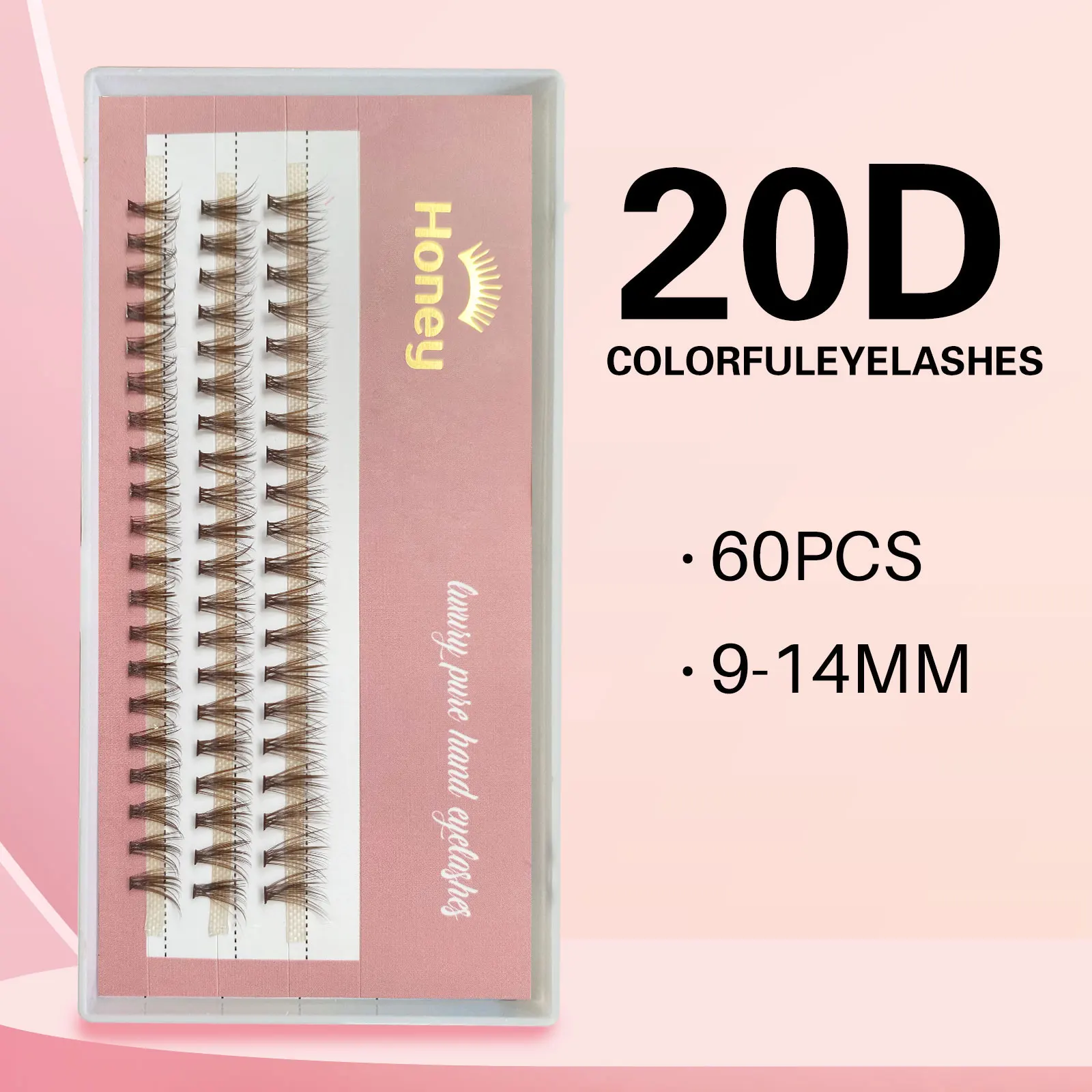 Brown 20D Cluster DIY Eyelashes Individual Volume False Eyelash