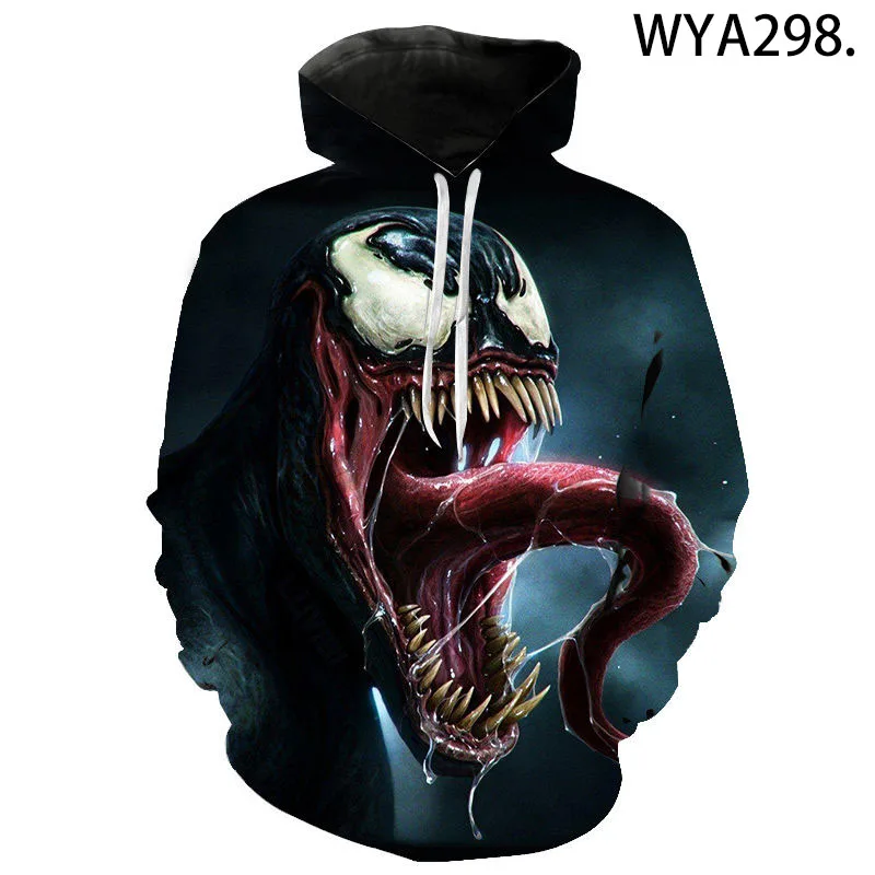 Miniso Venom Spring Fall Hoodies Casual Men Women Children Fashion Sweatshirts 3D Printed Streetwear Boy Girl Kids Cool Coat