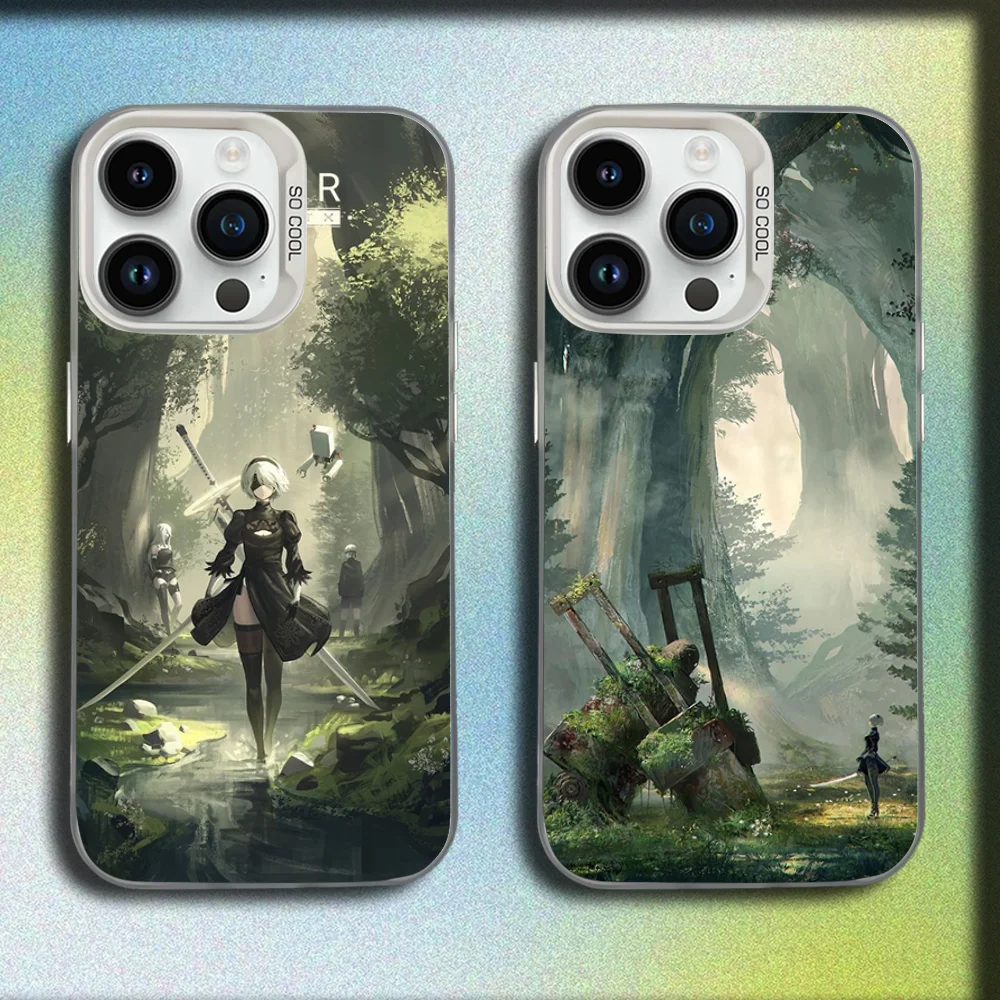 

Game NieR A-Automata 2B Phone Case For iPhone 16,15,14,13,12,11,Mini,Pro,SE,MAX White Matte Shockproof Cover