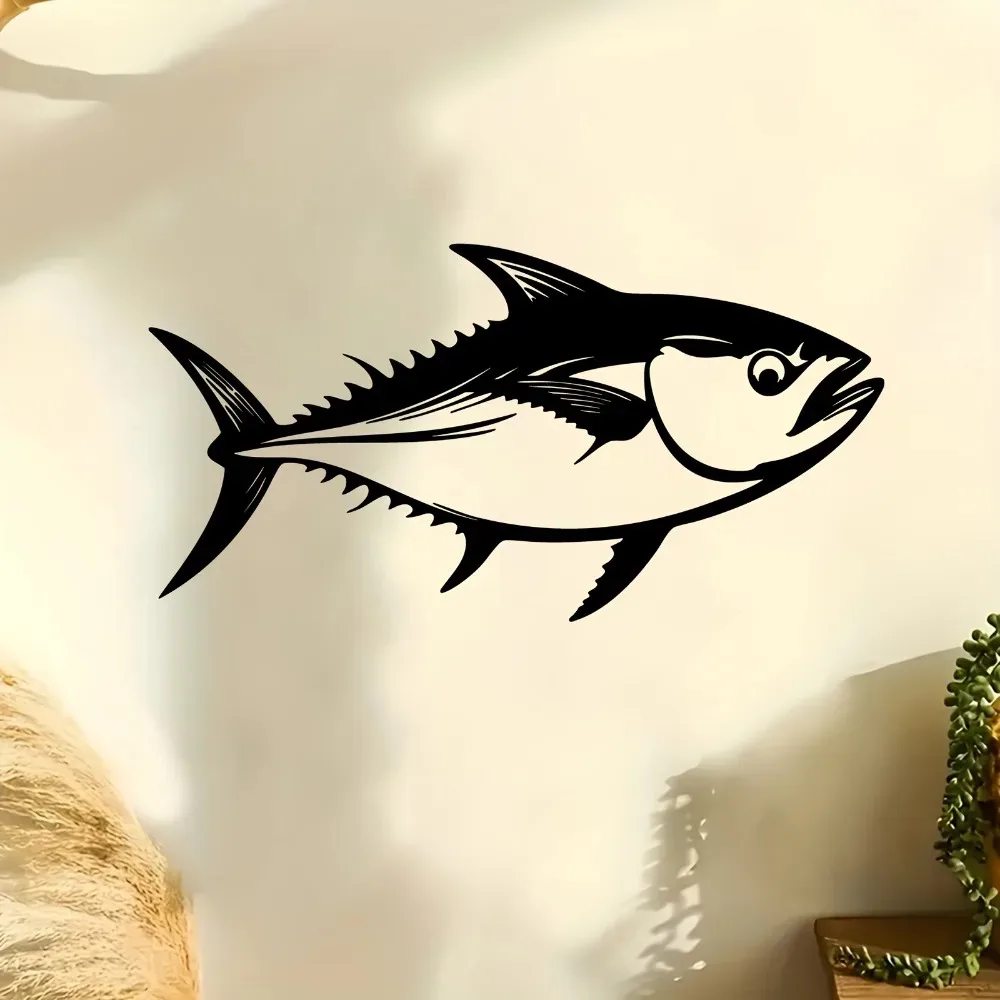 Dynamic Tuna Fish Metal Wall Art, Weatherproof Outdoor Fishing Decor, Gift for Fishing Season