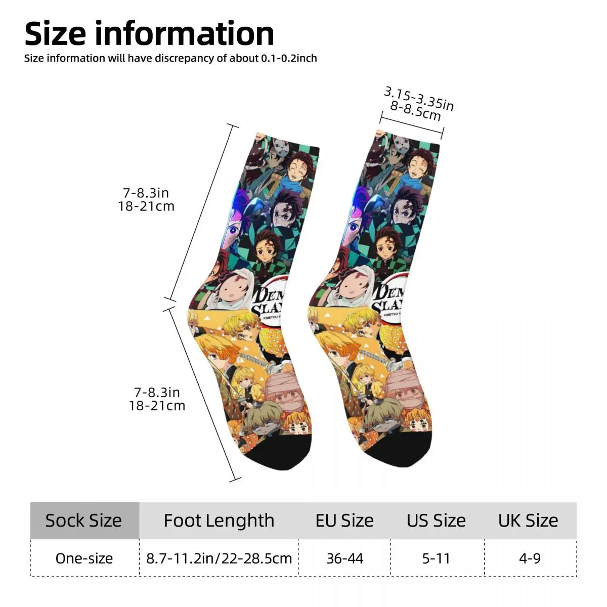 Women Men Socks Demons Slayers Collage Stockings Autumn Gothic Warm Soft Socks Graphic Outdoor Anti Slip Socks